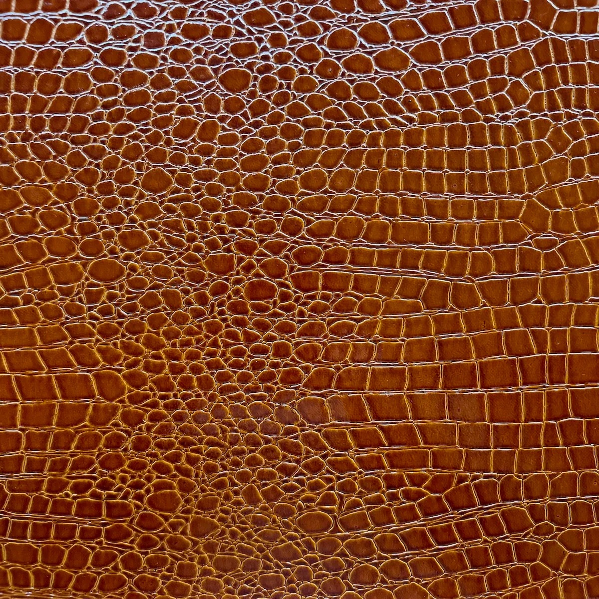 Faux Crocodile - Cognac Brown