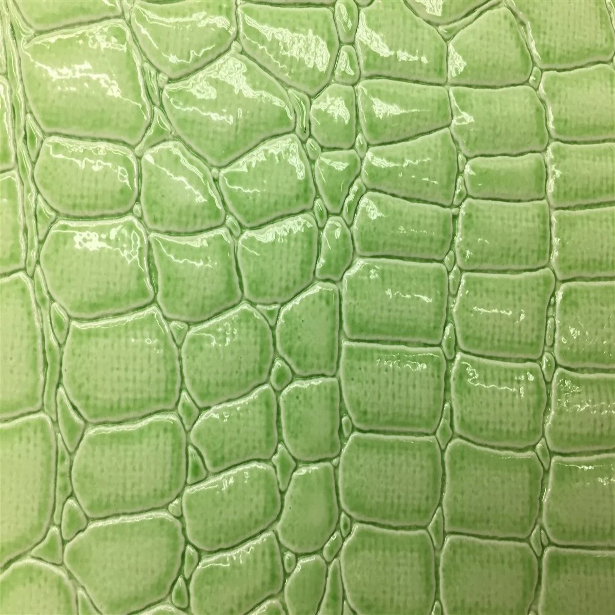 Faux Crocodile - New Lime Green