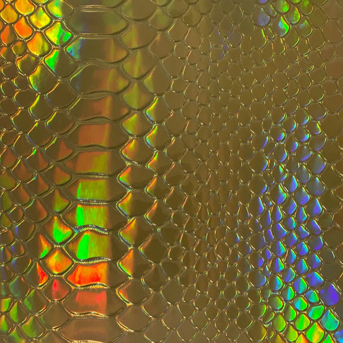 Iridescent Viper Snakeskin - Gold