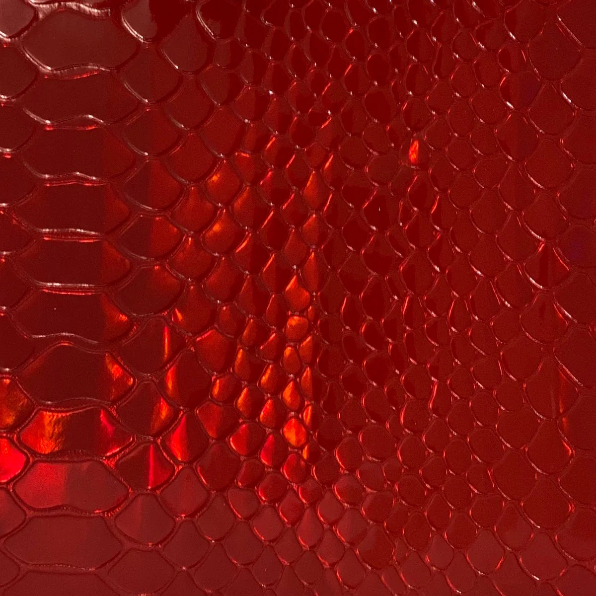 Iridescent Viper Snakeskin - Red