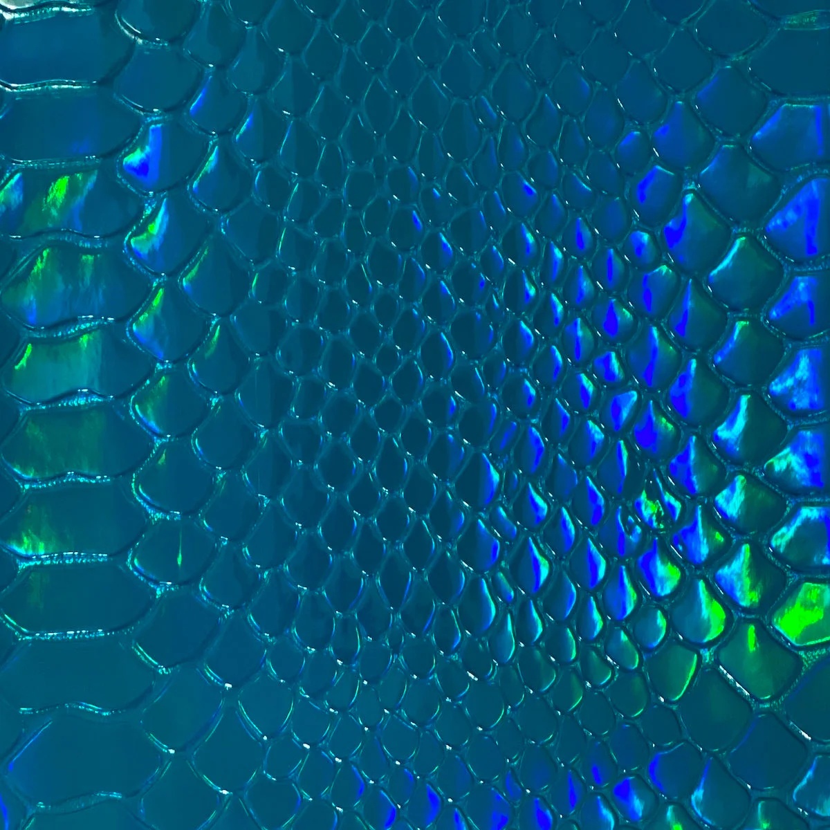Iridescent Viper Snakeskin - Turquoise Blue