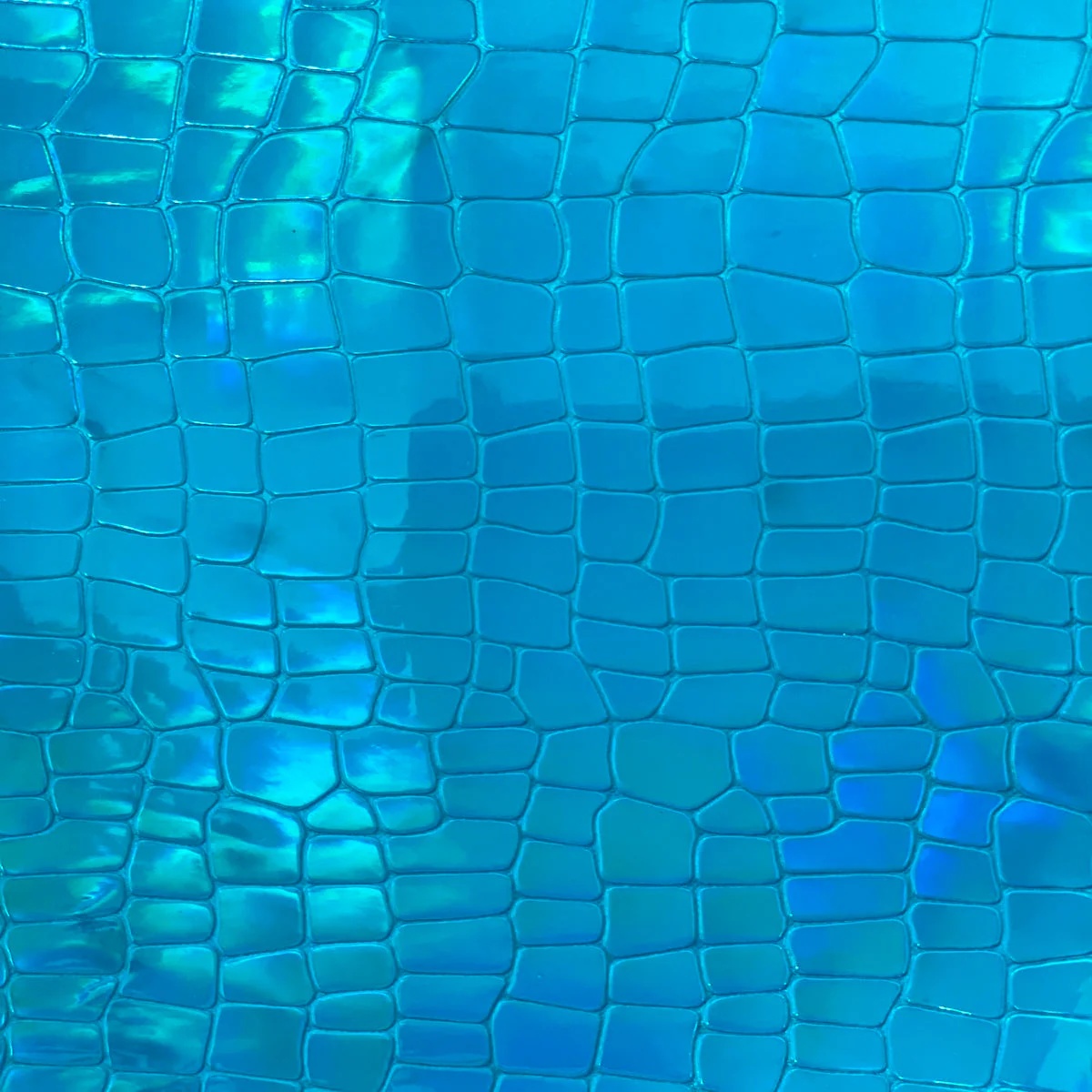 Iridescent Faux Crocodile Turquoise
