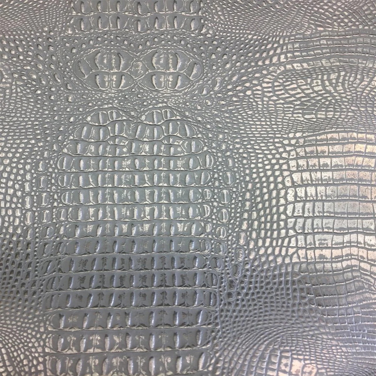 Metallic Faux Gator - Silver Gray