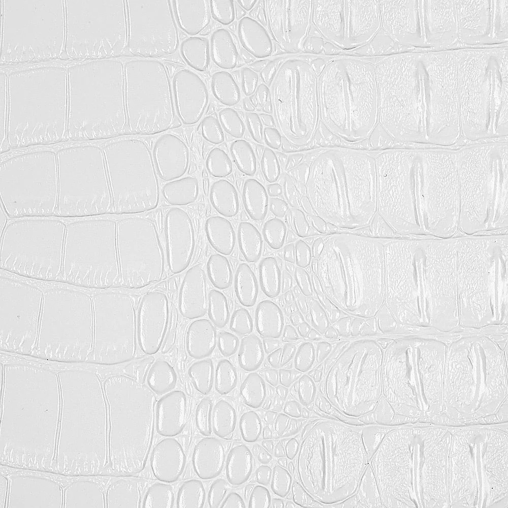 Metallic Faux Gator - White